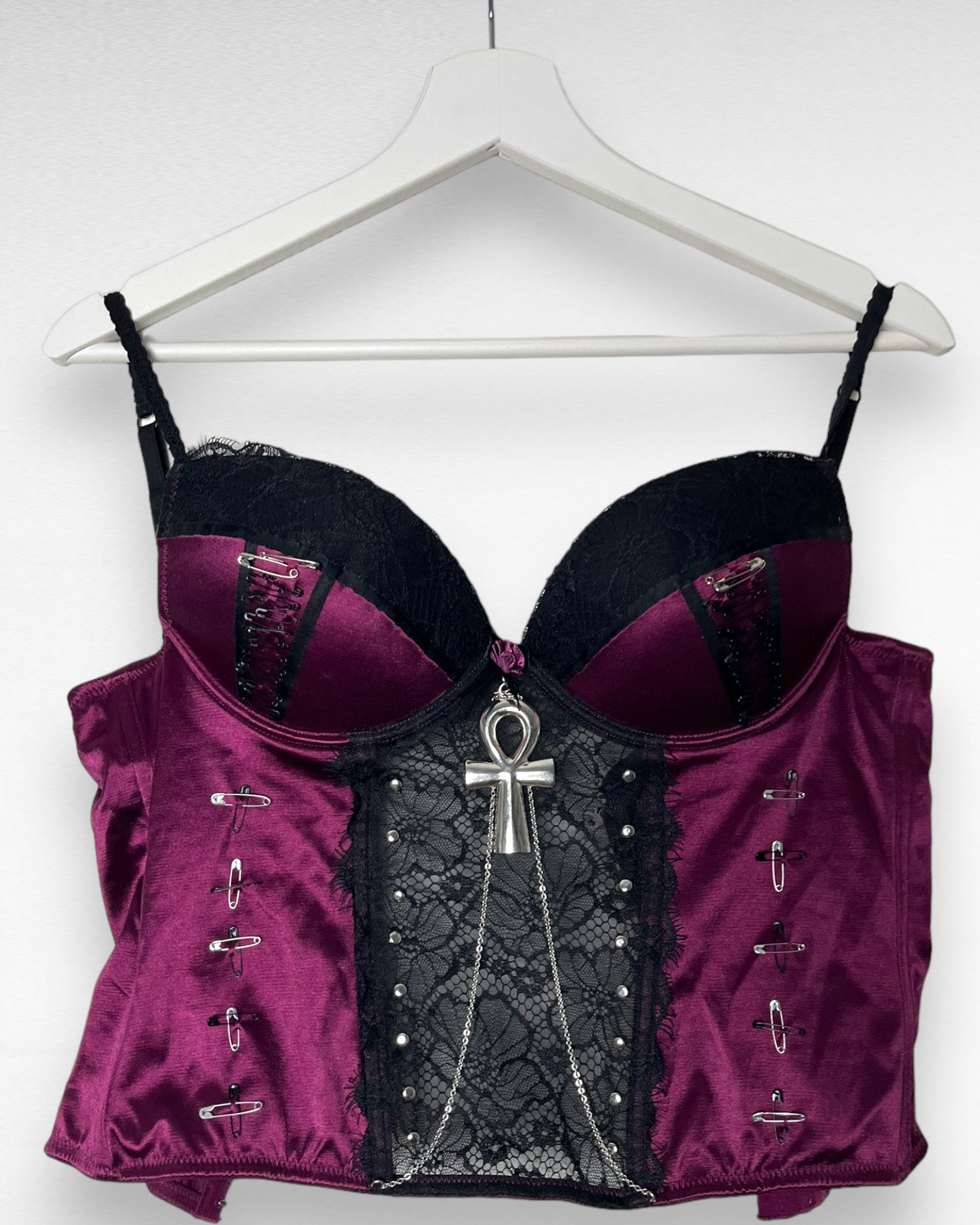 Upcycled Lingerie Ankh Top