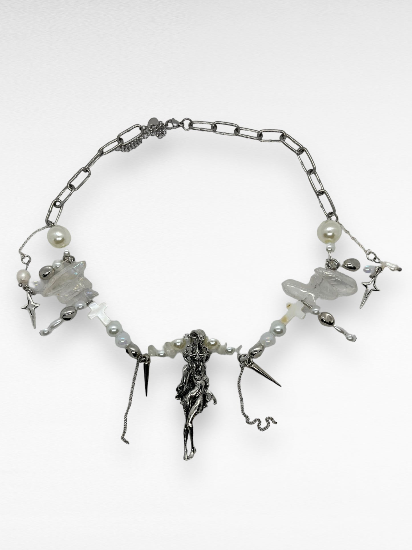 Handmade Chain Pearl Demon Necklace