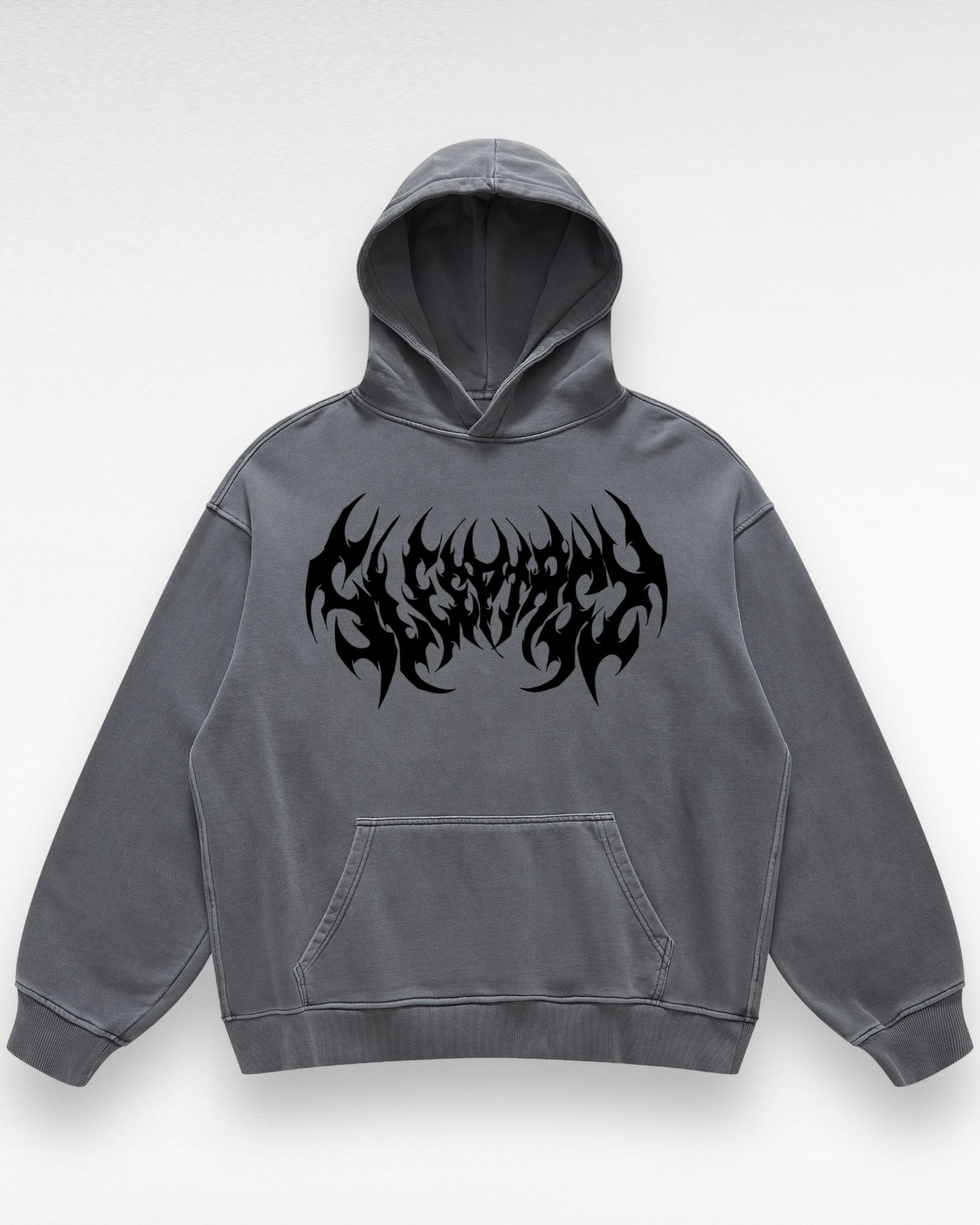 Unisex Heavyweight Oversized Retro Dark Logo Hoodie