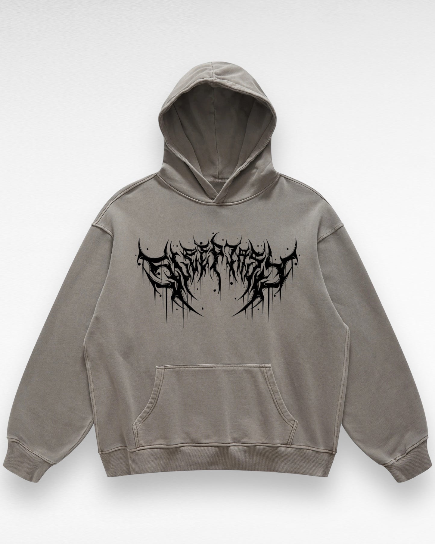 Unisex Oversized Retro Metal Logo Hoodie