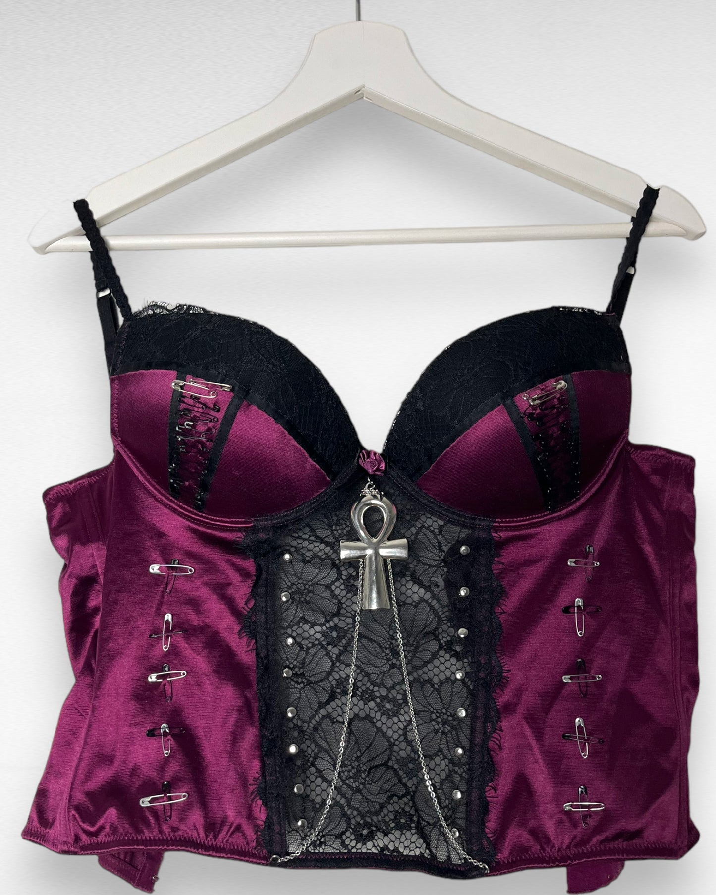 Upcycled Lingerie Ankh Top