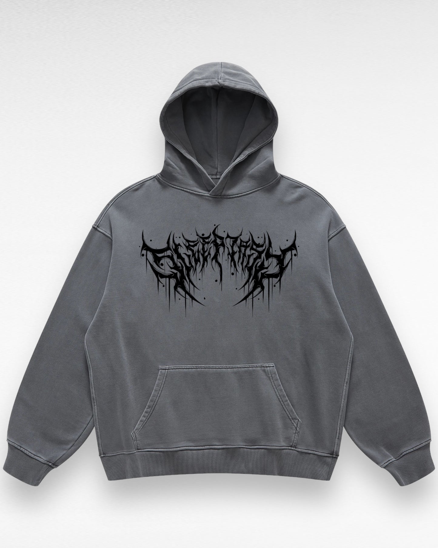 Unisex Oversized Retro Metal Logo Hoodie