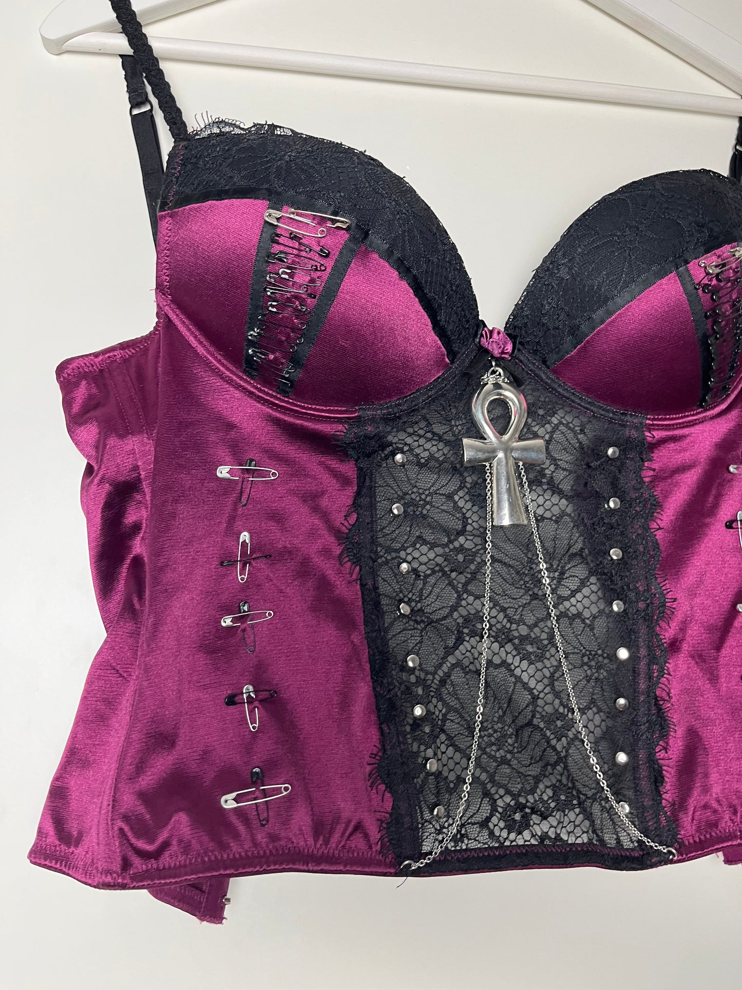 Upcycled Lingerie Ankh Top