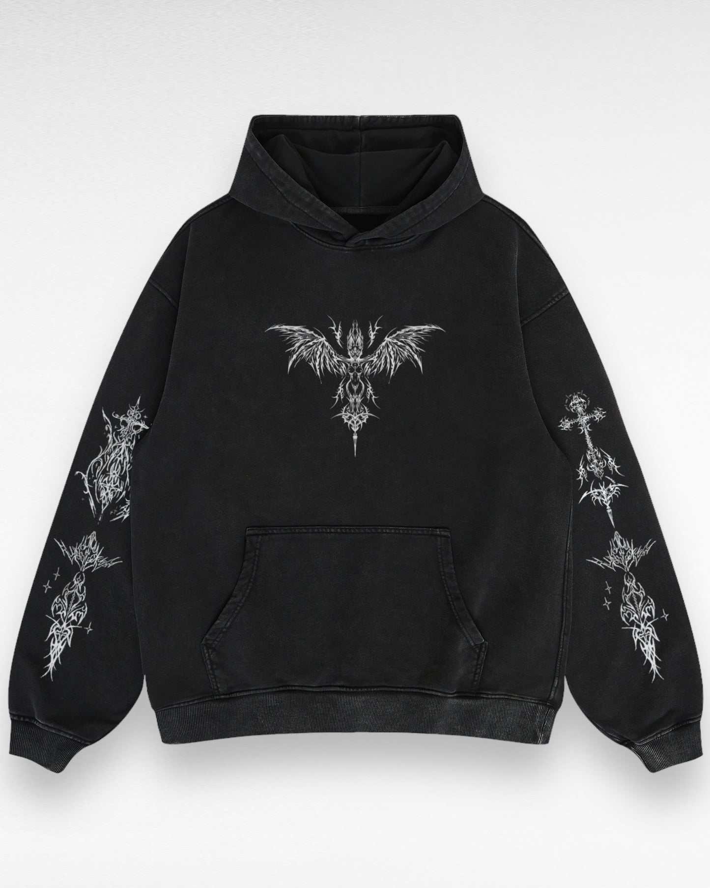 Unisex Heavyweight Oversized Retro Bat Woman Hoodie