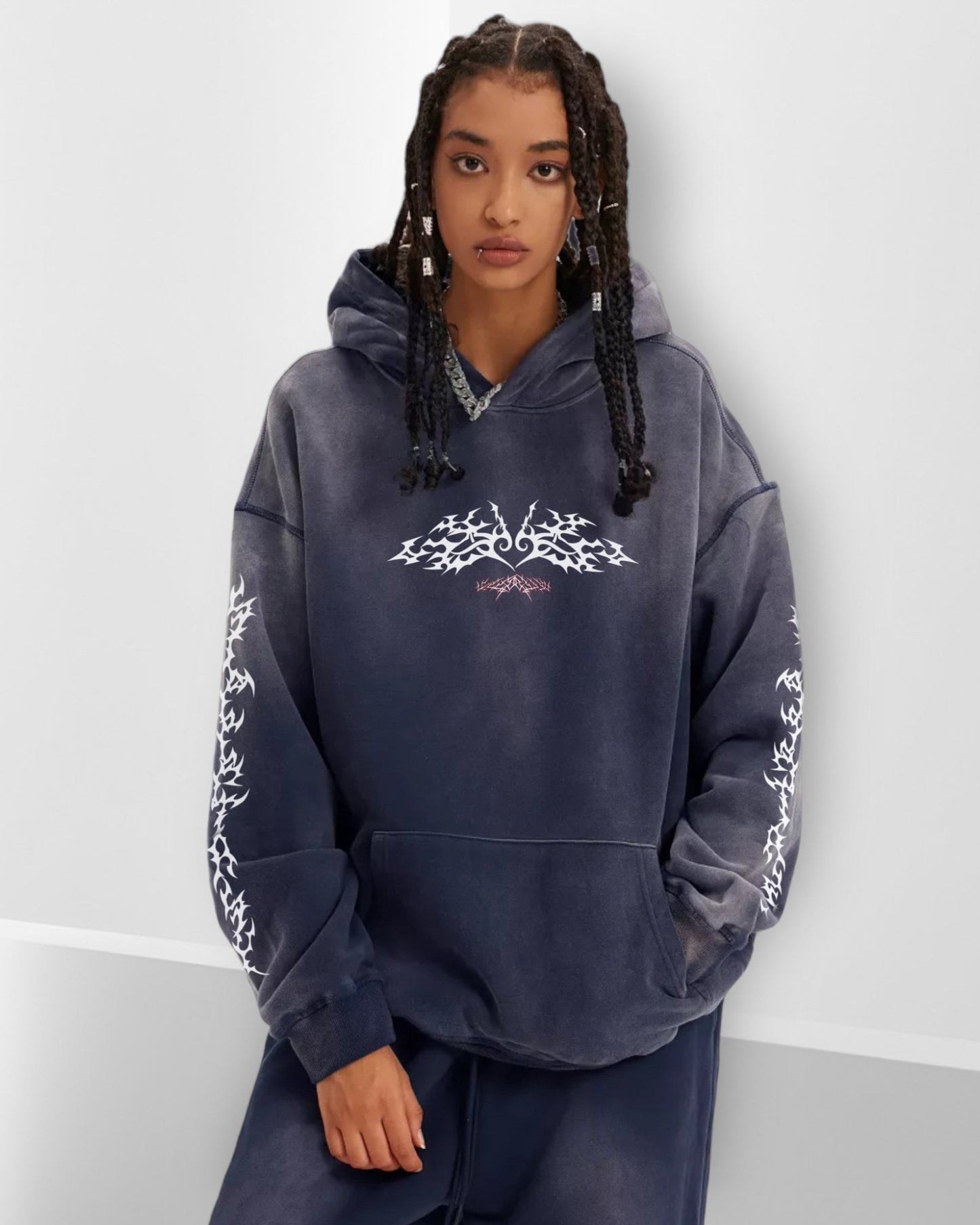 Unisex Heart Tribal Sun Faded Hoodie