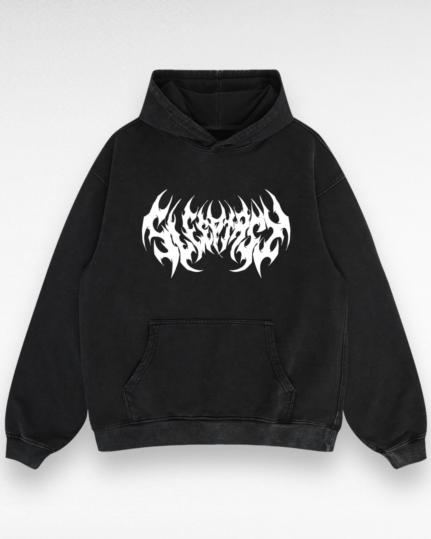 Unisex Heavyweight Oversized Retro Dark Logo Hoodie