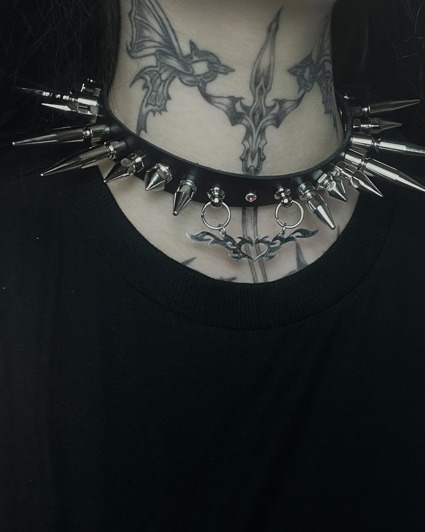 Tribal Heart Spike Choker