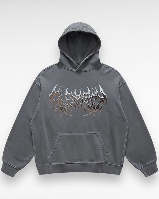 Oversized Metallic Logo Hoodie