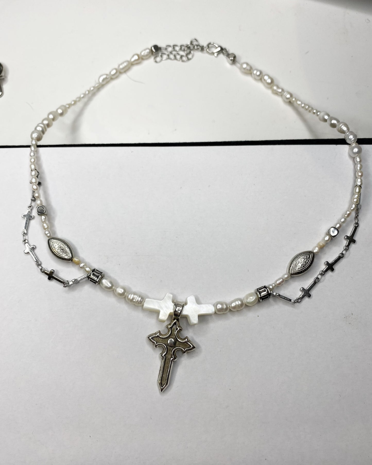 Cross Pearl Necklace