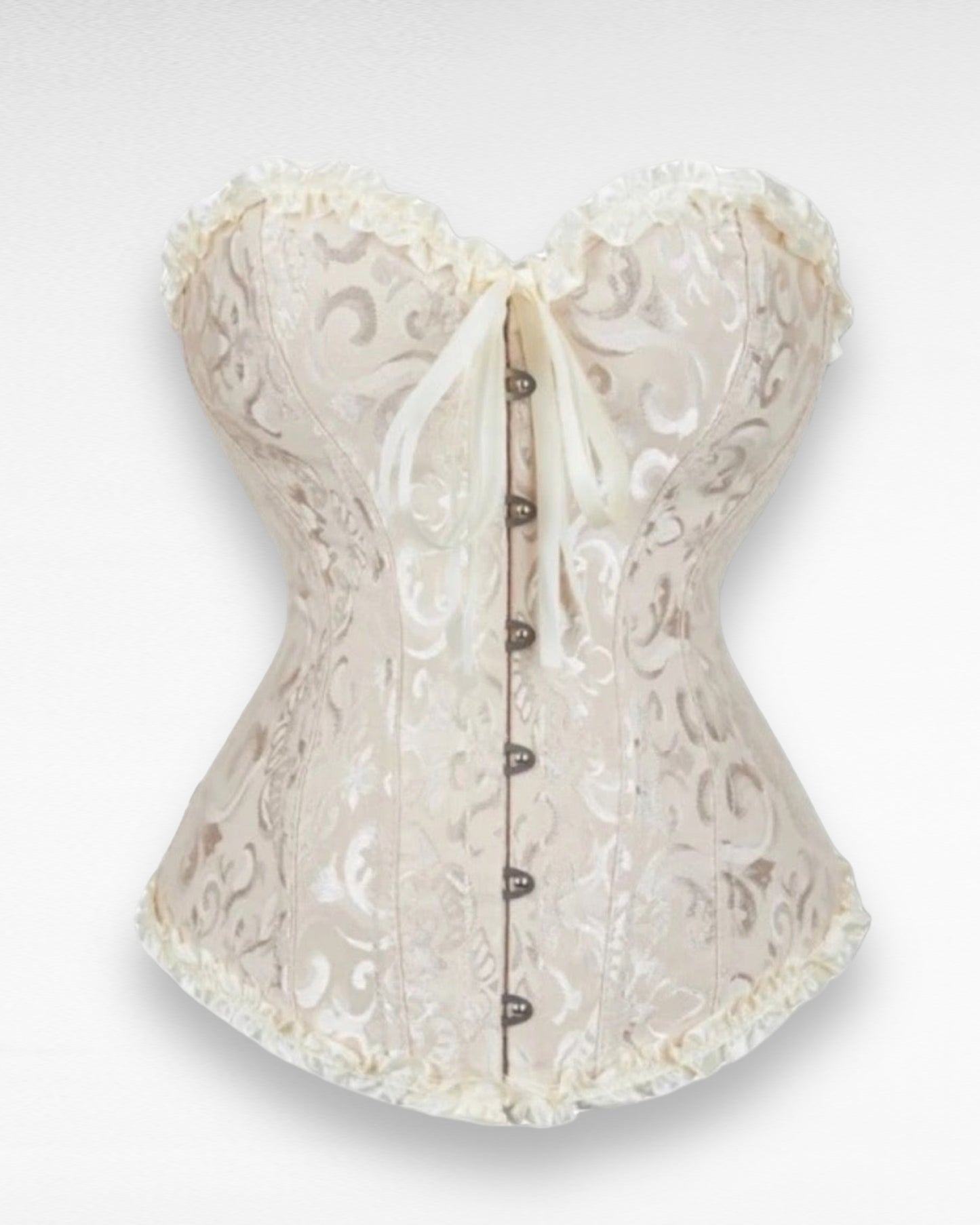 Beige Overbust Bow Corset