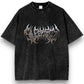 Unisex Oversized Snow Wash Metallic Dark Logo T-Shirt