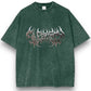 Unisex Oversized Snow Wash Metallic Dark Logo T-Shirt