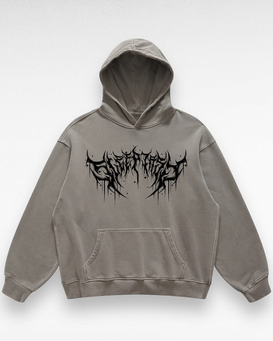 Unisex Oversized Retro Metal Logo Hoodie