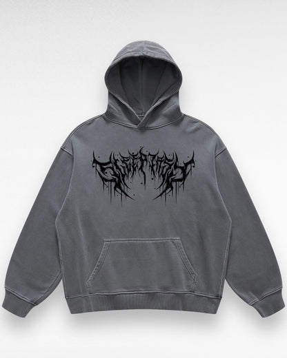 Unisex Oversized Retro Metal Logo Hoodie
