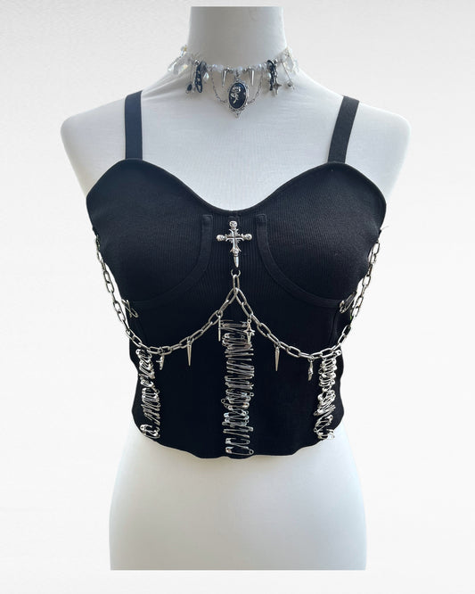 Upcycled Cross Pin Top