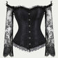 Renaissance Floral Lace Corset with Sleeves [3 Colors]