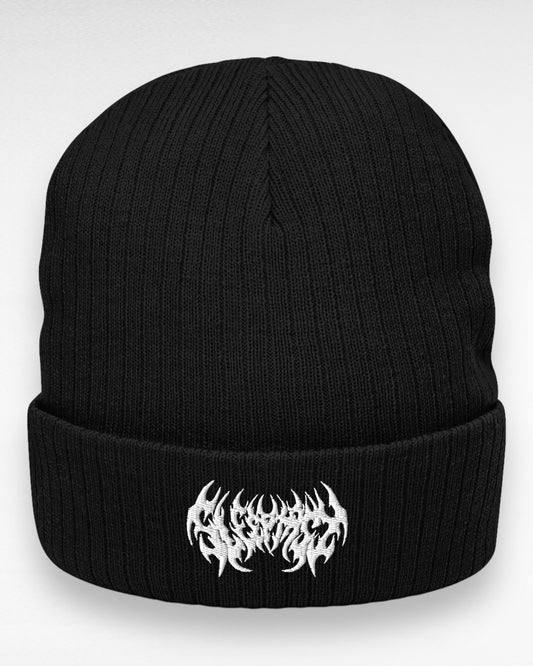 Ribbed knit Dark Logo beanie