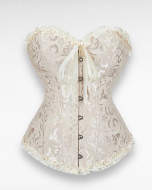 Beige Overbust Bow Corset